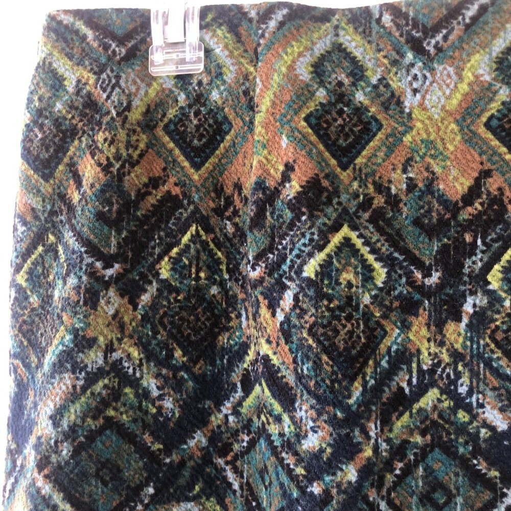 J Jill Size Medium Fully Lined Geometric Print Stretch Skirt - Picture 3 of 13